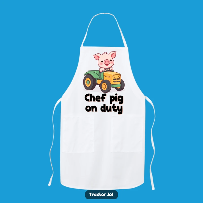 Funny Kawaii Pig Tractor Apron: Cook & Farm In Style Gift