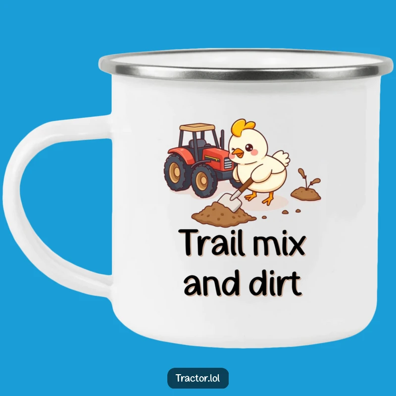 Durable Funny Kawaii Chicken Tractor Mug, Humorous Outdoor Drinkware for Campers