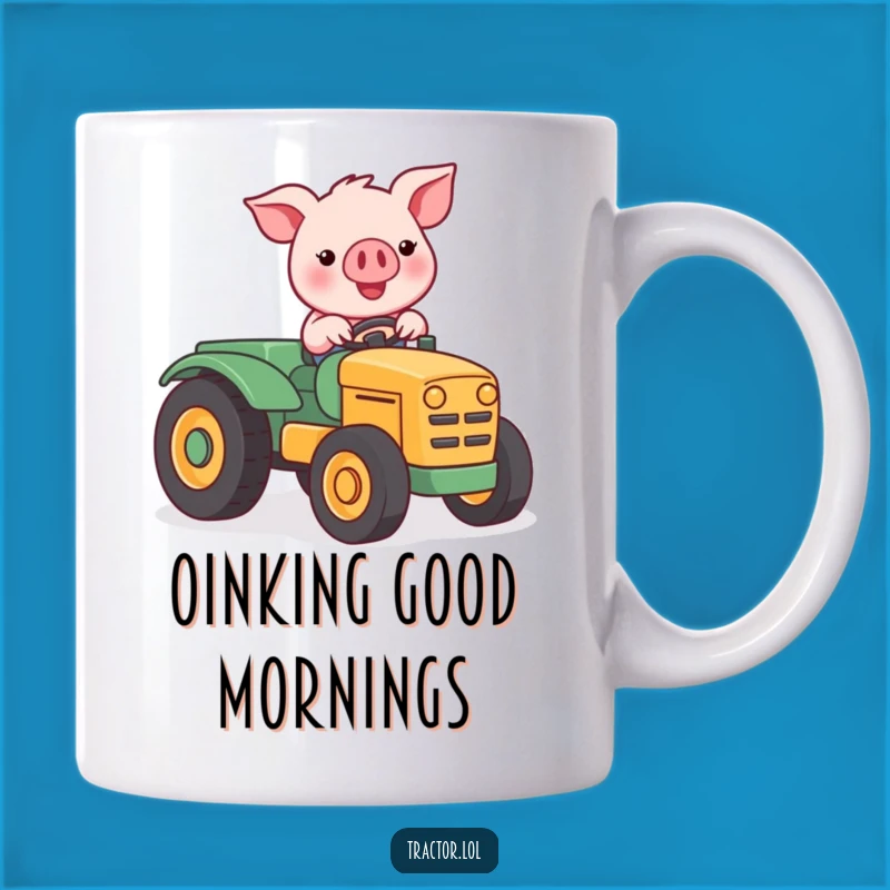 Funny Kawaii Pig Tractor Mug: Happy Farmer Gift For Farm Fun Lovers