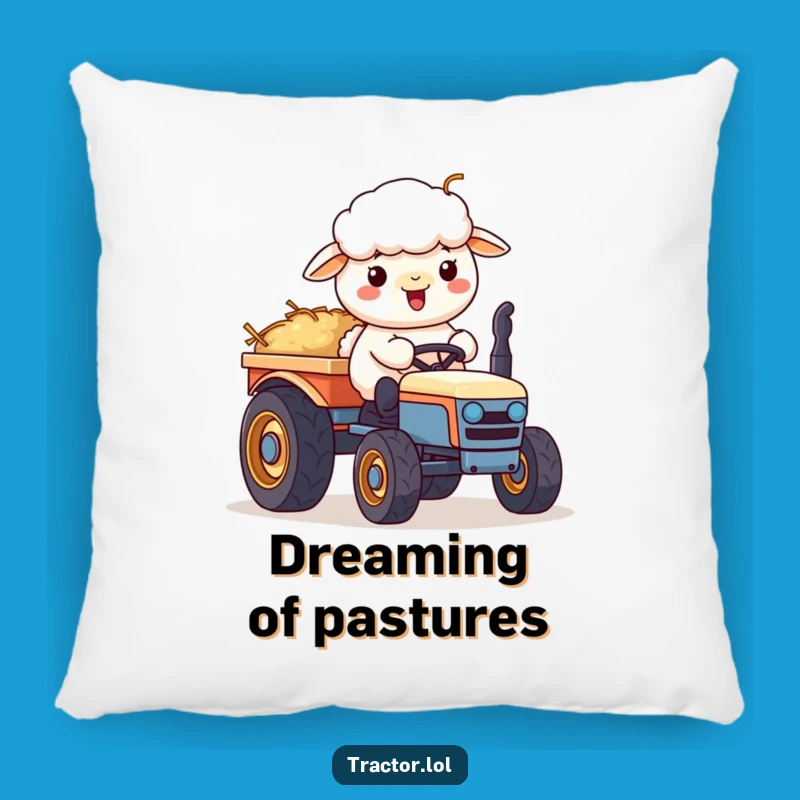 Cozy Funny Kawaii Sheep Tractor Pillow: Sweet Farm Dreams Gift