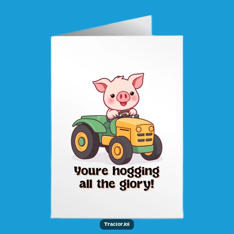 Free Printable Kawaii Pig Congrats Card: Rolling in Achievements Downloadable Gift