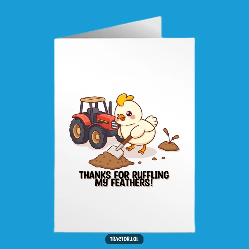 Free Printable Thank You Card: Humorous Kawaii Chicken Tractor Pal DIY Gift