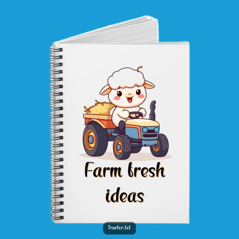 Funny Kawaii Sheep Tractor Notebook: Jot Down Farm Notes Gift