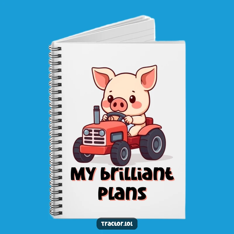 Funny Kawaii Pig Tractor Notebook, Perfect for Humorous Note-Taking and Ideas