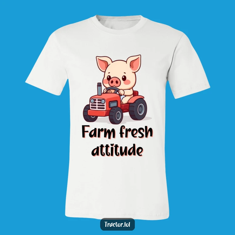 Funny Kawaii Pig Tractor Tee, Hilarious Farm Humor Shirt for Adults and Kids