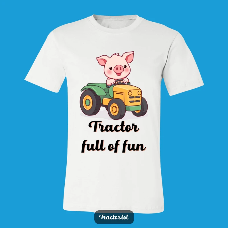 Funny Kawaii Pig Tractor T-Shirt: Cute Farmer Driving Fun Gift